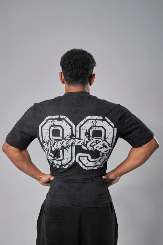 "99" washed black oversized T-shirt