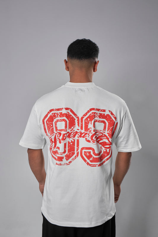 "99" white oversized T-shirt