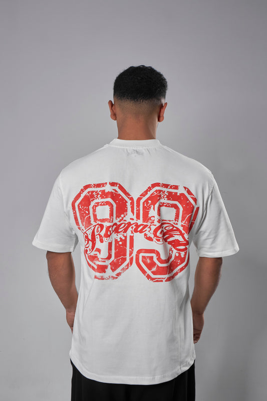 "99" white oversized T-shirt