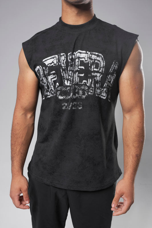 "25/26" washed black cut-off shirt