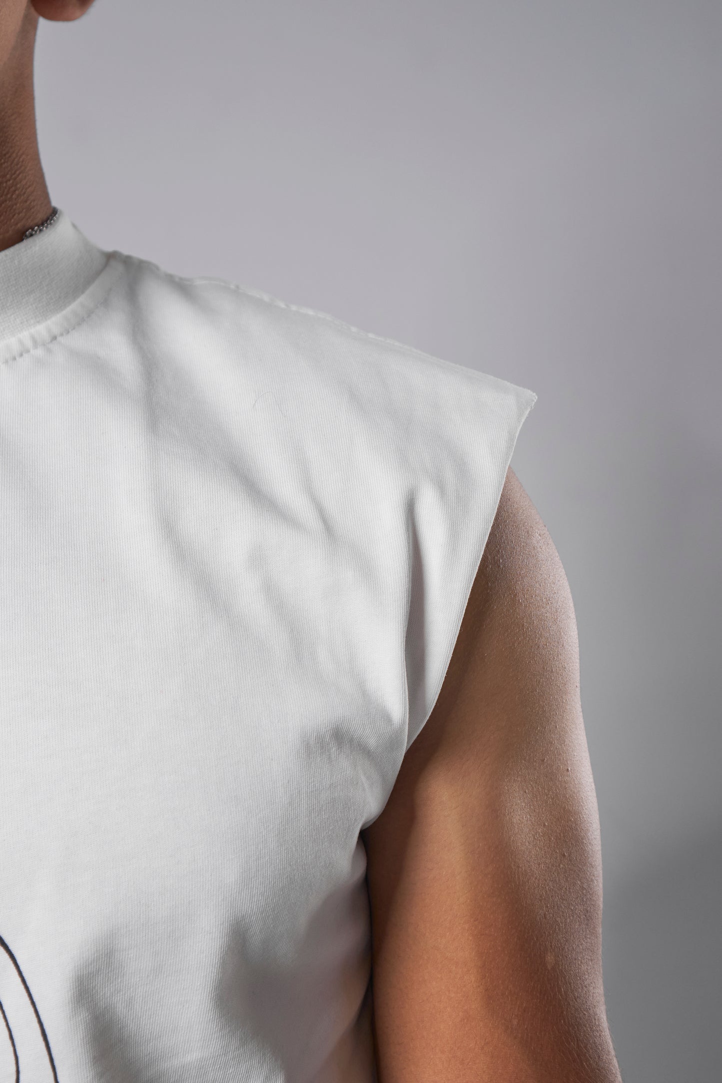 "gods plan" white cut-off shirt