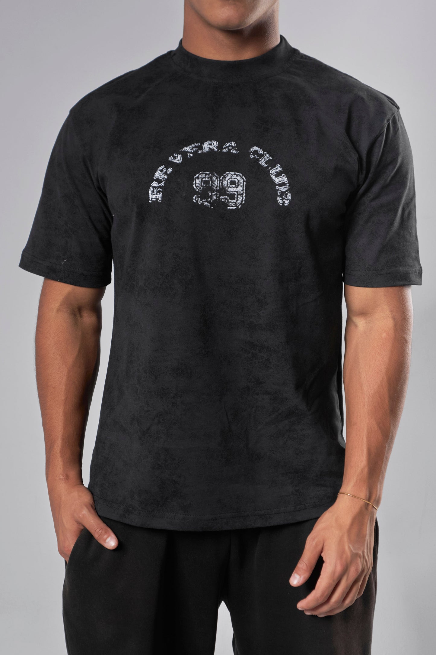 "99" washed black oversized T-shirt